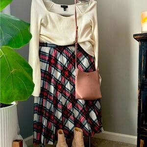 Vintage Wool Christmas Print Skirt